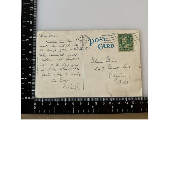 Vtg 1929 Litho Ephemera Postcard Niles MI Train Depot Station Railroad Posted - Picture 8 of 11